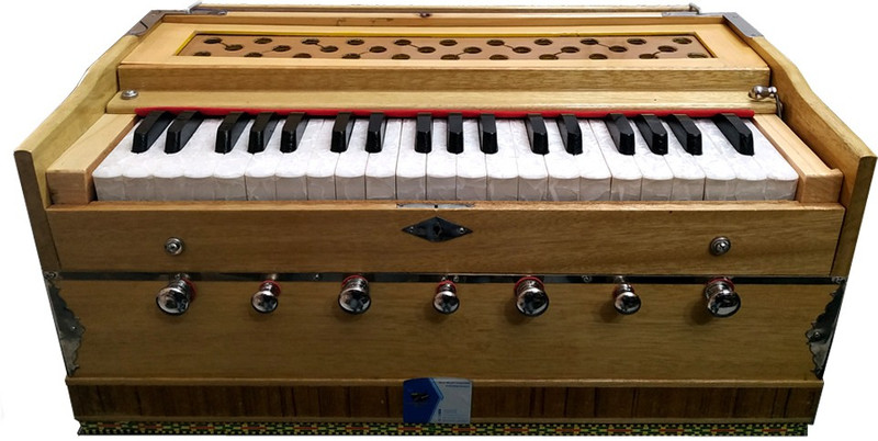 garhwal musical HARMONIUM NO. 0042 - WELL-TUNED, A440, 7 STOP, STANDARD, 3.25 OCTAVES, COUPLER, MULTI-FOLD BELLOW, DARK MAHOGANY HARMONIUM NO. 0042 - WELL-TUNED, A440, 7 STOP, STANDARD, 3.25 OCTAVES, COUPLER, MULTI-FOLD BELLOW, NATURAL 3.25 Octave Hand Pumped Harmonium(Seven Fold Bellow, Bass Reed, 