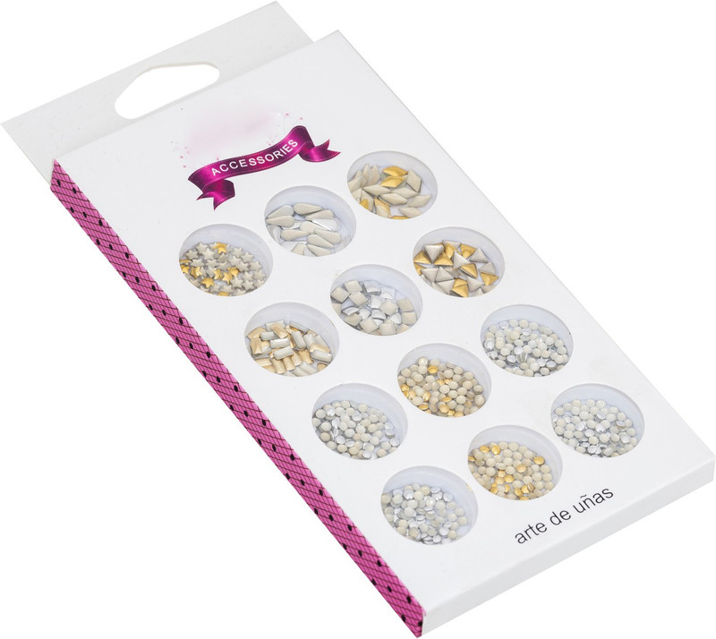 savni Nail Art design pastings for nail glitter 12 assorted colours 03(Multicolour)