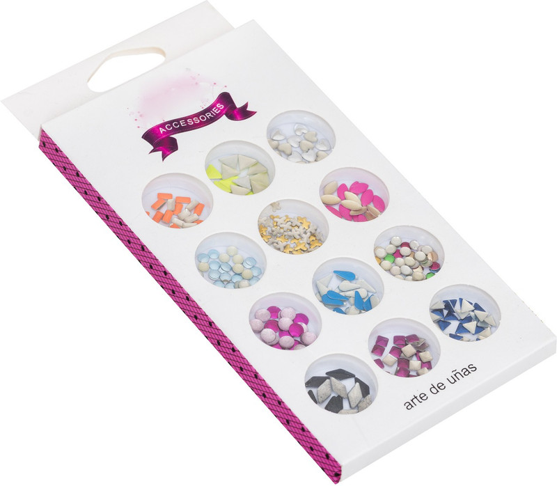 savni Nail Art design pastings for nail glitter 12 assorted colours 09(Multicolour)