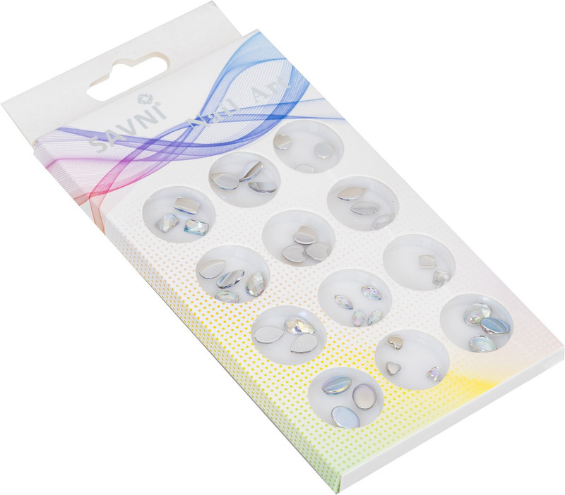 savni Nail Art design pastings for nail glitter 12 assorted colours 08(Multicolour)