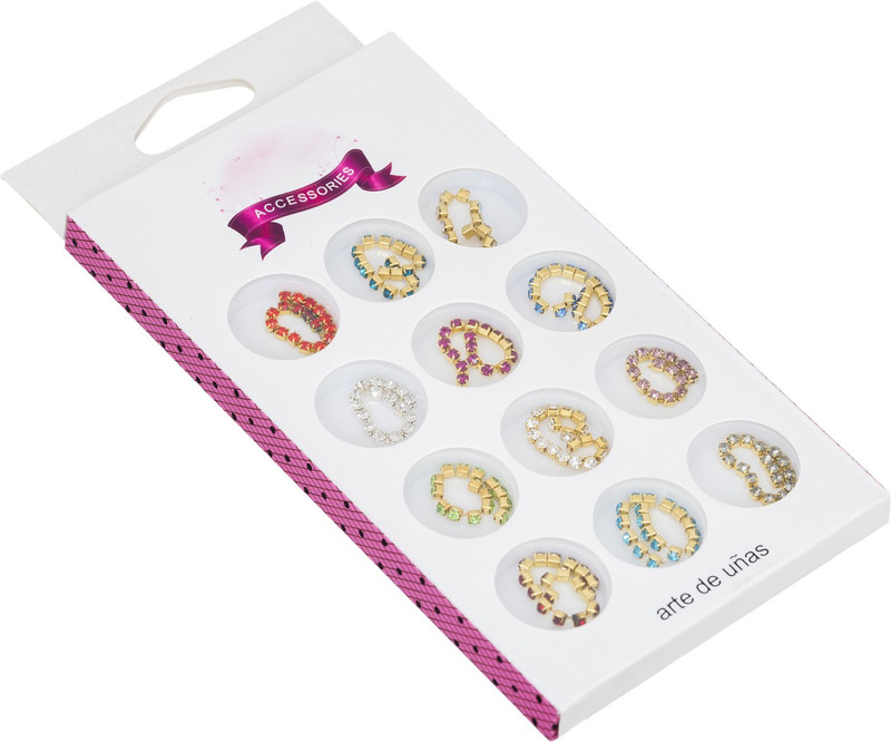savni Nail Art design pastings for nail glitter 12 assorted colours 14(Multicolour)