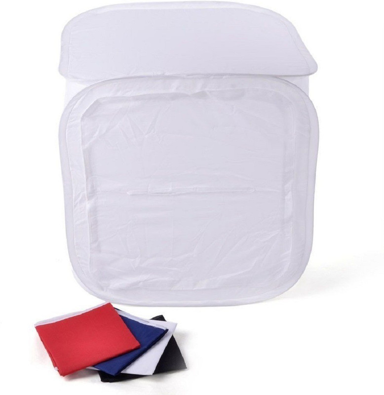 SHAFIRE Photo Studio Shooting Foldable Light Tent Diffusion Soft Box Kit with 4 Chroma Key Backdrops(Red, Dark Blue, Black, White) Rectangle Softbox(60 cm x 60 cm)