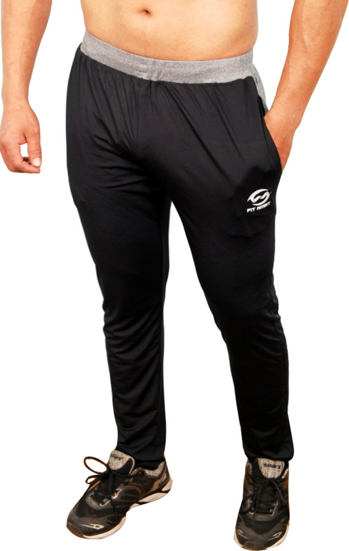 fit ambit Solid Men Black Track Pants