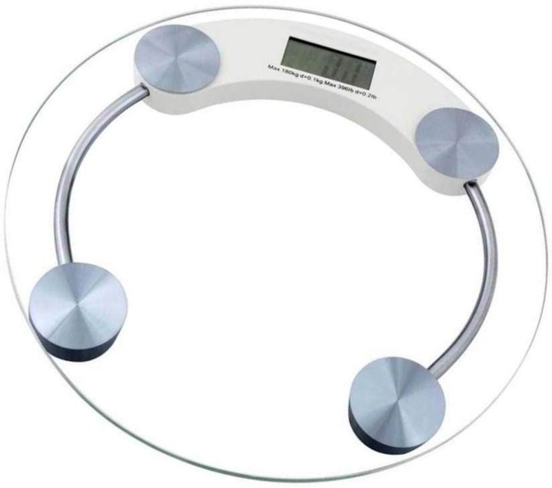 Urweigh Personal Weight Machine 8mm Thick Round Glass Weighing Scale(White)
