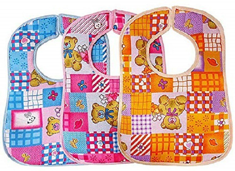 mom and son Waterproof Baby Bibs in Cotton with Plastic Back(Multicolor)