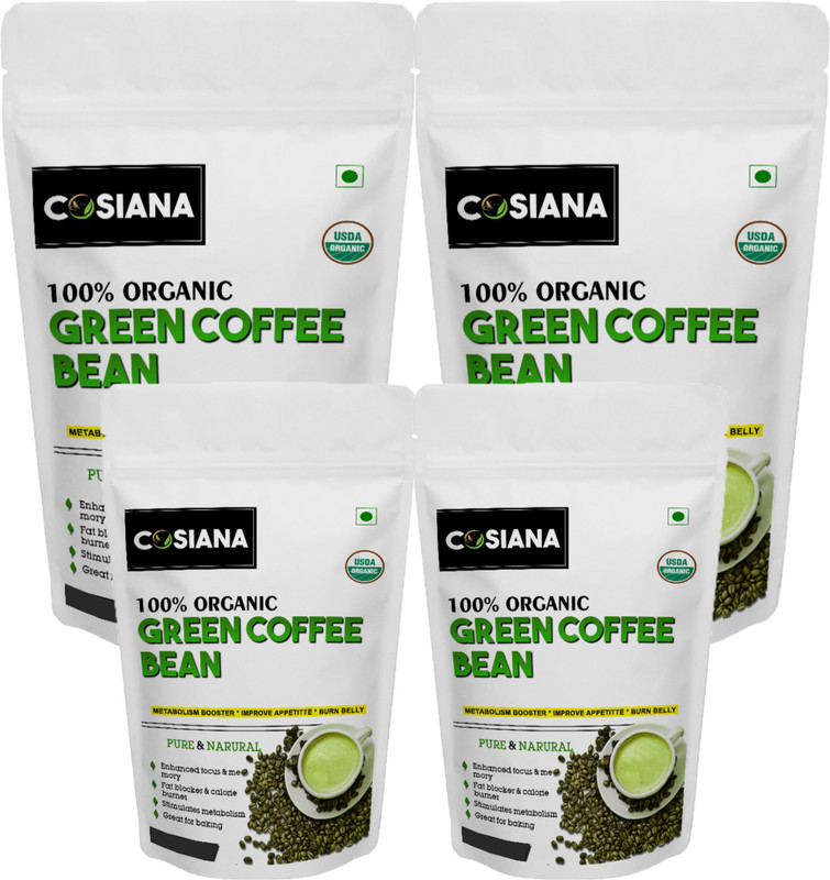 cosiana Organic Green Coffee Beans For Weight Loss (Unroasted Coffee Beans) -200 gm(Pack of 4) Instant Coffee(4 x 50 g)