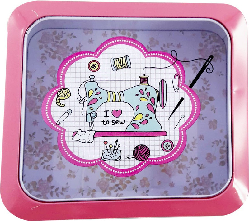 wishpool TIN Storage Box Holder (I LOVE TO SEW) Storage Box Storage Box(Multicolor)
