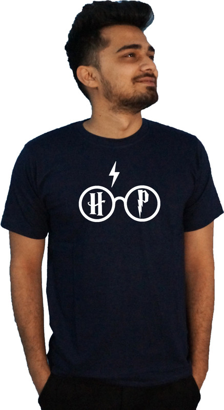 harry potter tshirts Printed Men & Women Round Neck Blue T-Shirt