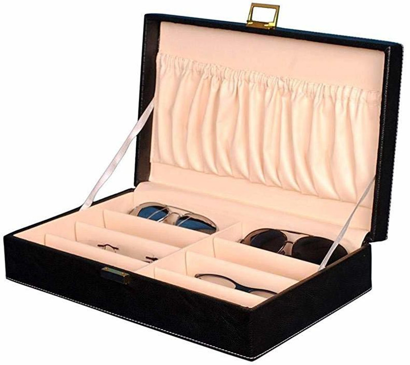 zaradise Synthetic 8 Compartments Sunglasses or Eyeglasses Storage Box sunglasses Vanity Box(Black)