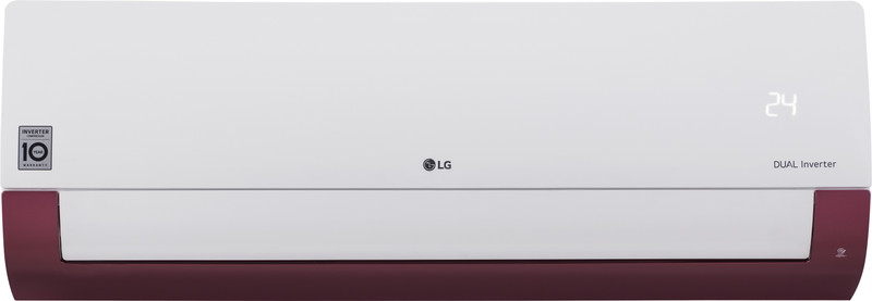 LG 1.5 Ton 3 Star Split Dual Inverter AC - White, Maroon(KS-Q18WNXD, Copper Condenser)