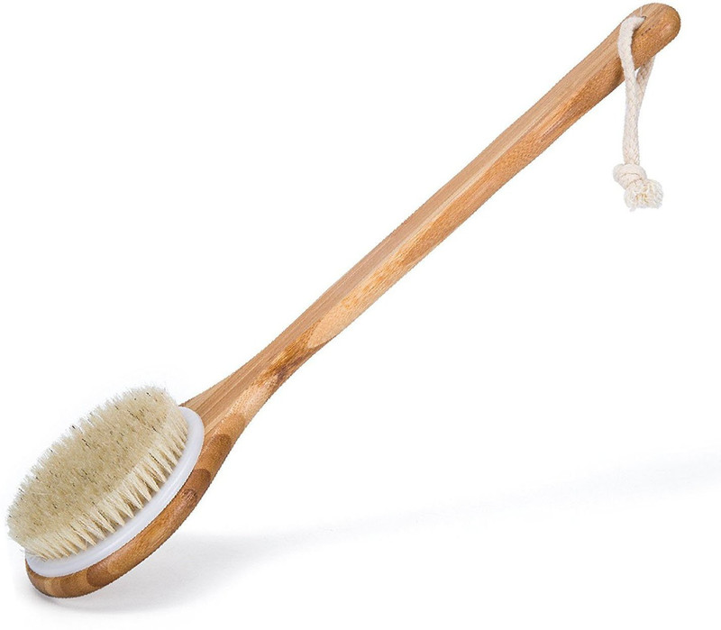 Rustic Rituals Dry Skin Body Brush with long wooden handle-100% Natural Bristles