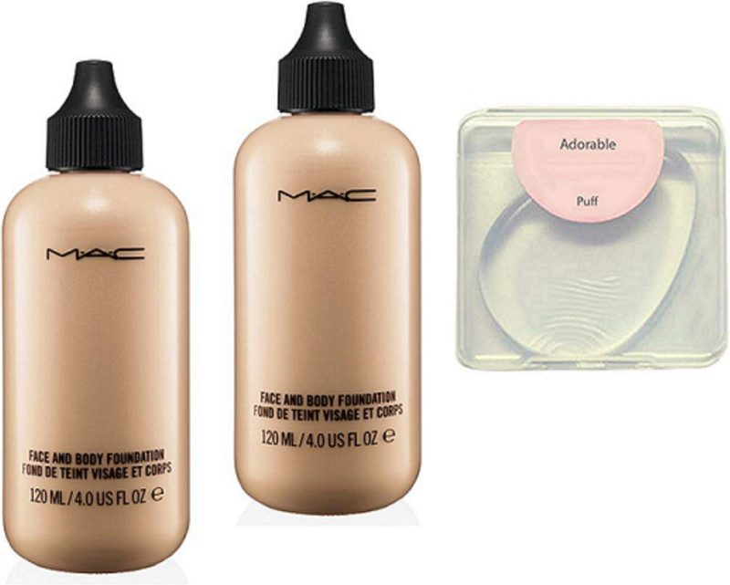 adorable Silicon Puff With Mac Face And Body Foundation Pack Of 2(3 Items in the set)