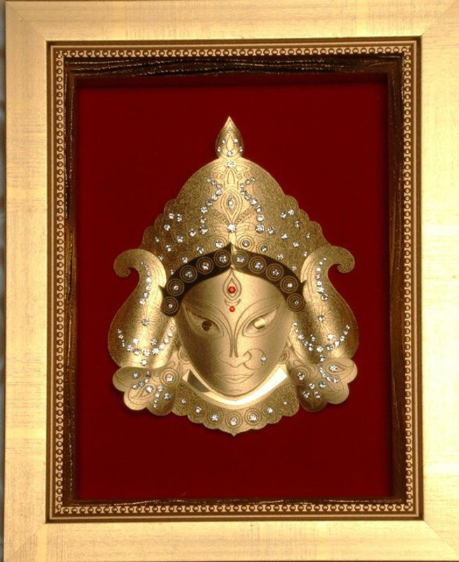 sona swiss Durga Frame 24k gold leaf Religious Frame