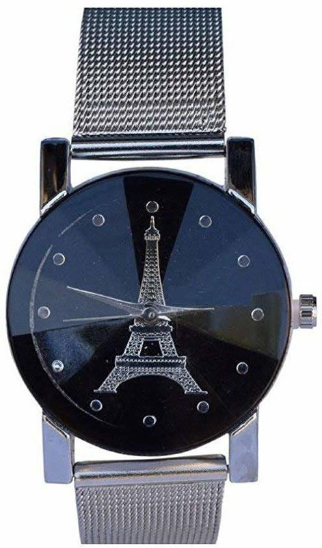 watchstar Analogue Black Dial branded stainless steel watch for girls Paris series Analog Watch  - For Women
