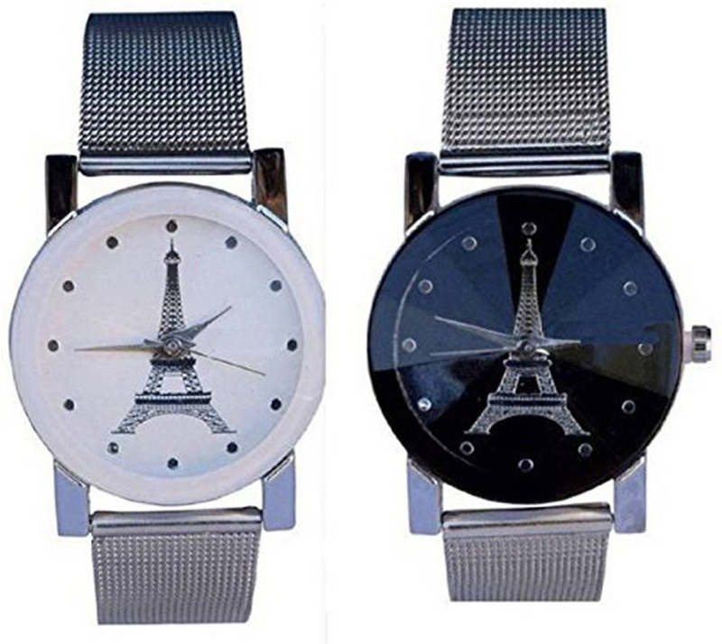watchstar Analogue Black &white Dial branded stainless steel watch for girls Paris series Analog Watch  - For Women