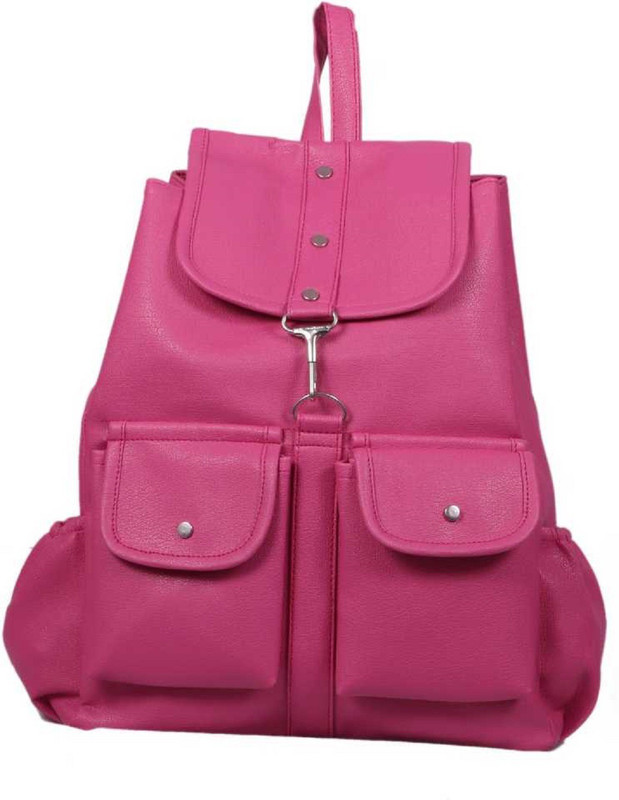 divyansh collection PU LEATHER BACKPACK,COLLEGE,SCHOOL,WOMEN,GIRLS,TRAVEL BAG 5 L Backpack(Pink)