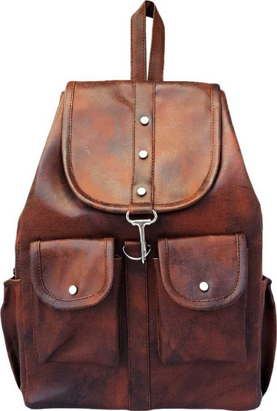 divyansh collection PU LEATHER BACKPACK,COLLEGE,SCHOOL,WOMEN,GIRLS,TRAVEL BAG 5 L Backpack(Brown)