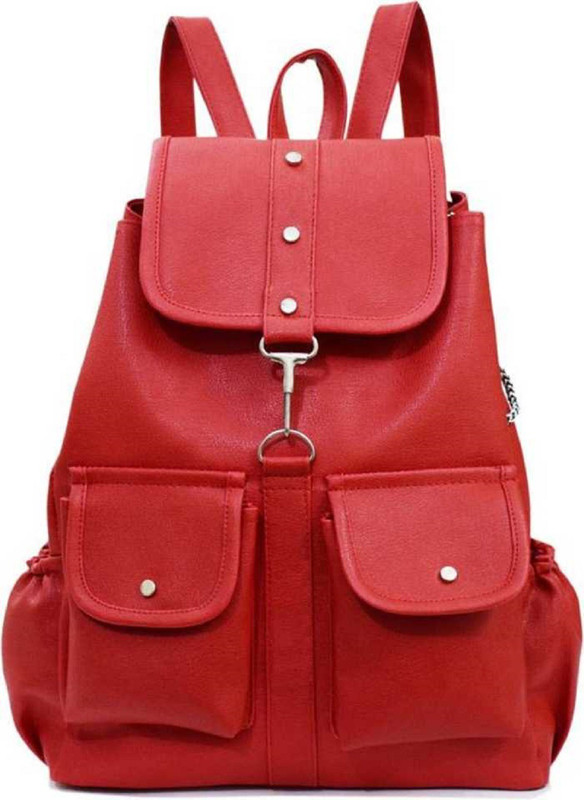 divyansh collection PU LEATHER BACKPACK,COLLEGE,SCHOOL,WOMEN,GIRLS,TRAVEL BAG 5 L Backpack(Red)