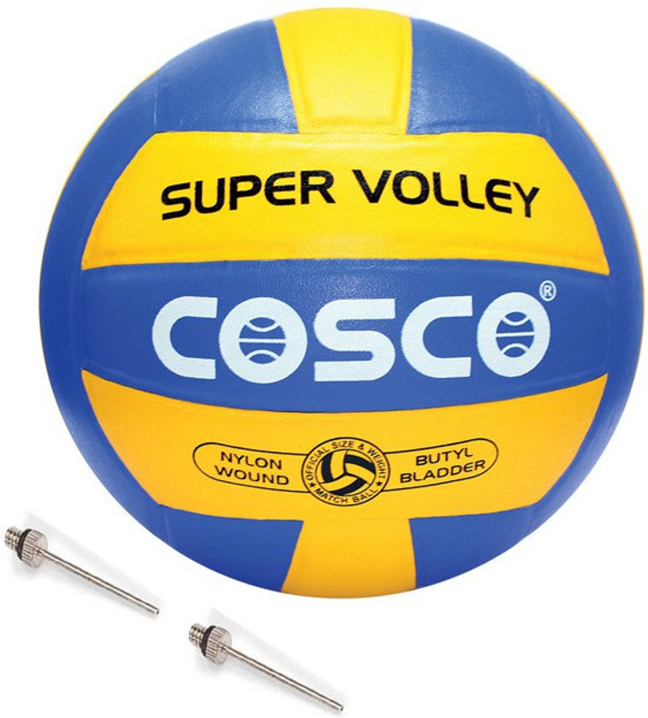 COSCO SUPER Genuine Leather Pasted Volleyball - Size: 4(Standard, Pack of 1, Yellow)