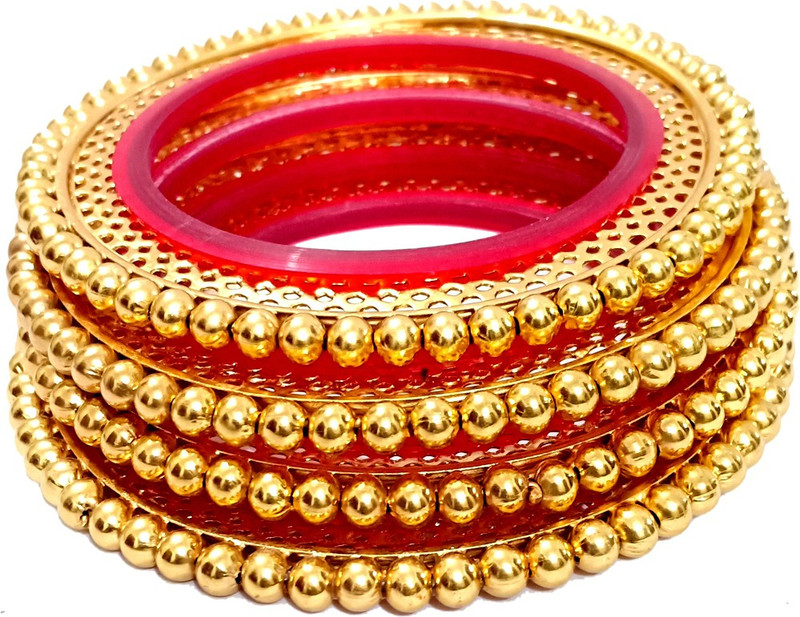beauty plus collection Brass Gold-plated Bangle Set(Pack of 4)