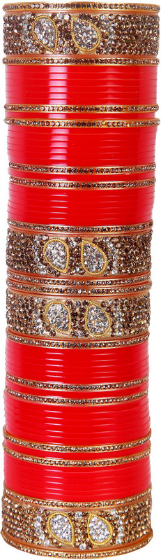 kangan collection Plastic Zircon Gold-plated Bangle Set(Pack of 60)