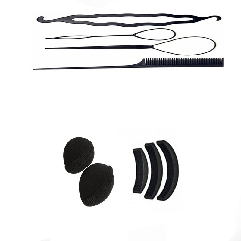 sr enterprises hair diy kit ,hair volumizer puff and base puff [pack of 9pcs](Set of 9)