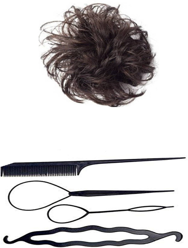 sr enterprises hair curly rubber juda and diy kit [pack of 5pcs](Set of 7)