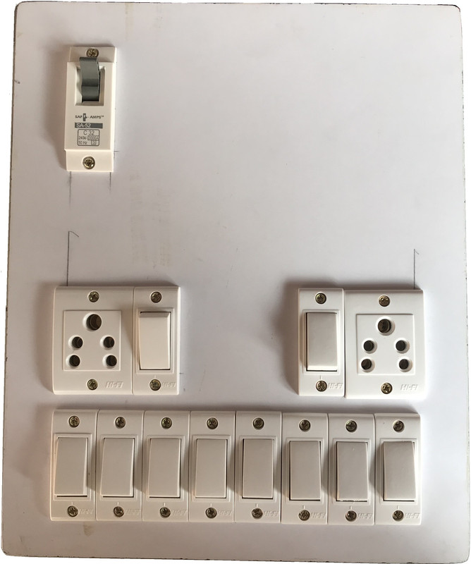 engarc Heavy Duty Electric Switch Board 10 Switches,2 Sockets,1 MCP 6 A Three Pin Socket