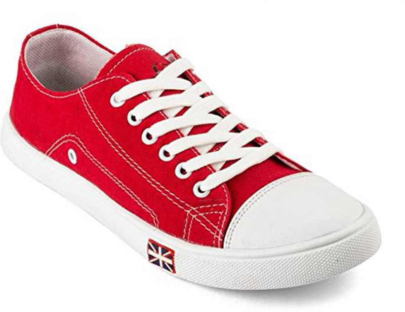 Mens red canvas sneakers Clearance