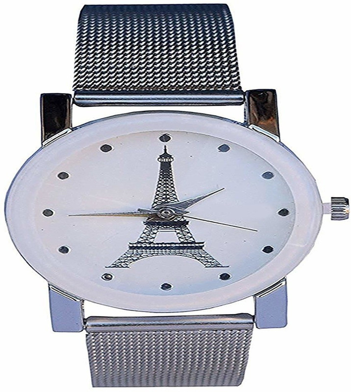 watchstar Analogue white Dial branded stainless steel watch for girls Paris series Analog Watch  - For Women