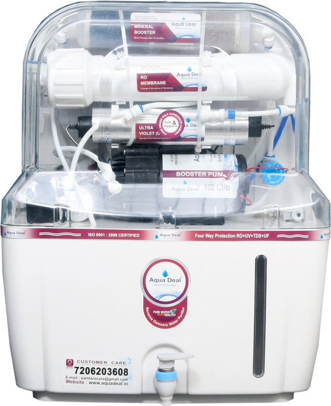 aquadeal 14 STAGE 15 L RO + UV + UF + TDS Water Purifier(White)