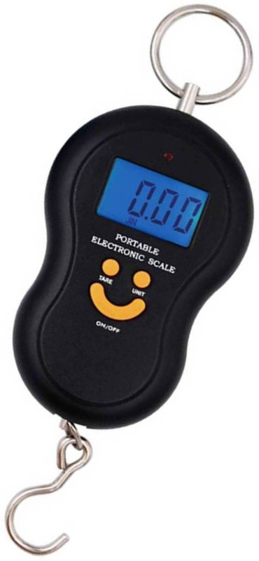 Urweigh Smiley Pocket Weight Machine Digital 50 KG Travel Luggage Weighing Scale(Black)