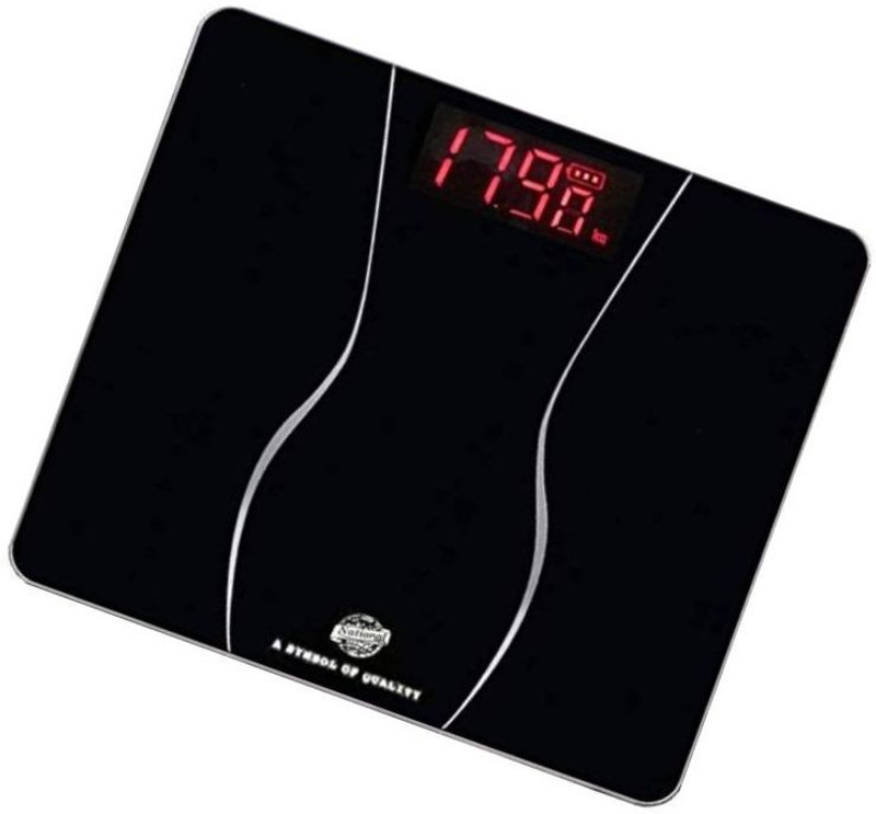 majron Personal Red Led Body Weight Machine Digital Toughened Glass Weighing Scale (Black) Weighing Scale(Black)