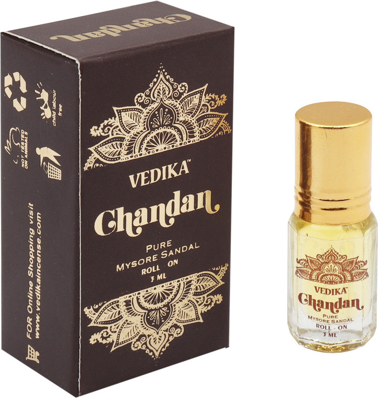 Vedika Chandan (Pure Mysore Sandal) Attar Concentrated Perfume - 3 ml Floral Attar(Sandalwood)