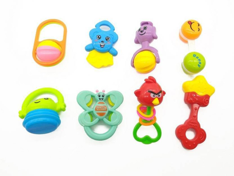 rattle a set of 8 non toxic plastic toy for 6 month children Rattle(Multicolor)