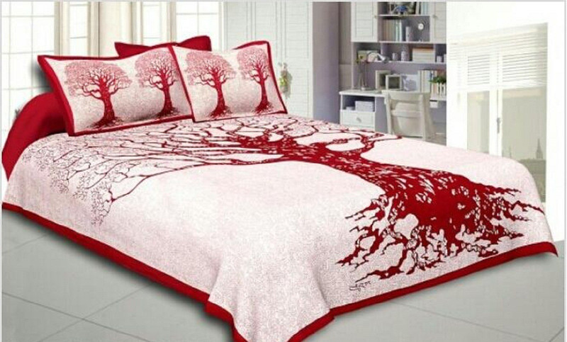 new click shop 150 TC Cotton Double King Self Design Bedsheet(Pack of 1, Multicolor)