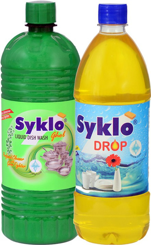 savera Syklo Drop Lemon Dish Wash Gel 1000 ML and Ghol Multipurpose Liquid Dish Wash 1000 ML Fresh Liquid Detergent(2 x 1000 ml)