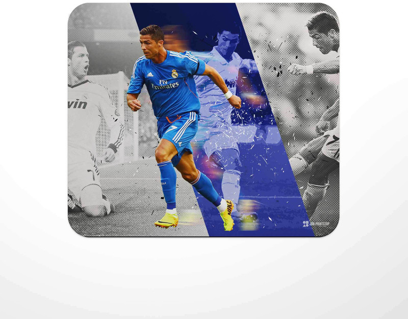 Jbn Creative Skill - Cristiano Ronaldo| Premium Gaming Mousepad | Anti-Slip Rubber Base | Designer Mouse Pad | Anti Skid Technology Mouse Pad for Laptops and Computers | Pack of 1 Non Slip Base Mousepad(Multicolor)