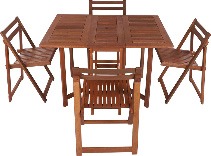 spacepanda Natural Solid Wood Table & Chair Set(Finish Color - Natural)