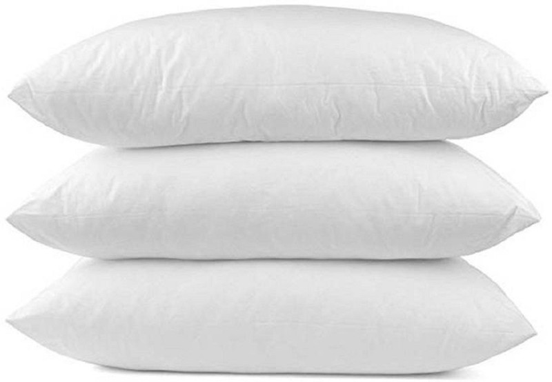 changers Polyester Fibre Solid Sleeping Pillow Pack of 3(White)