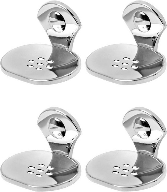 tajgallerygallery stainless steel soap dish pack of 4(Silver)