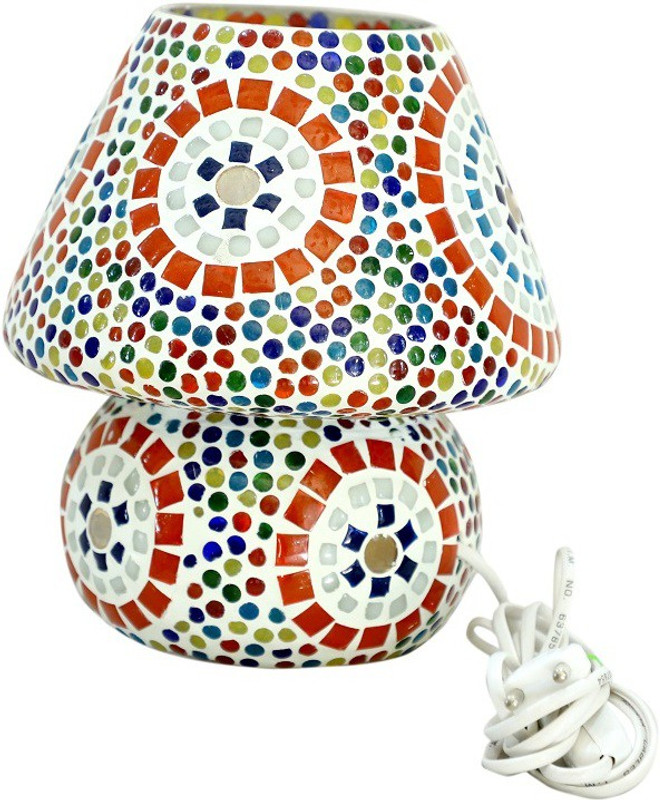 sahrash Mosaic Stone Style Dome Shaped Table Lamp(23 cm, Multicolor)