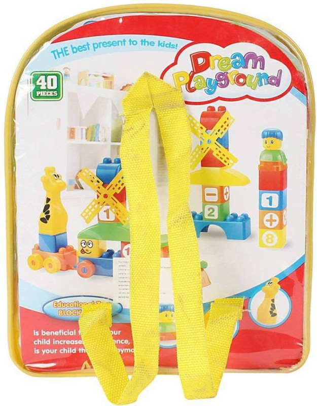 tenderfeet 40 Pcs School Bag Building Blocks Set For Kids / Children (Multicolor)(Multicolor)