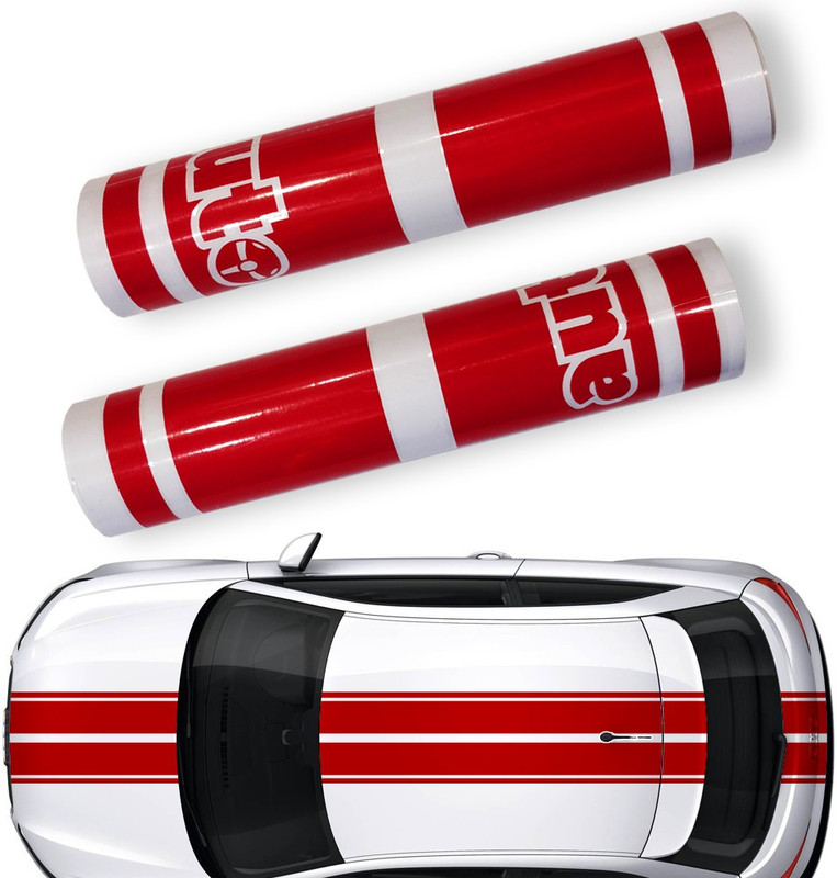 auto5d Racing Sticker for Hood, Sides, Bumper(Red)