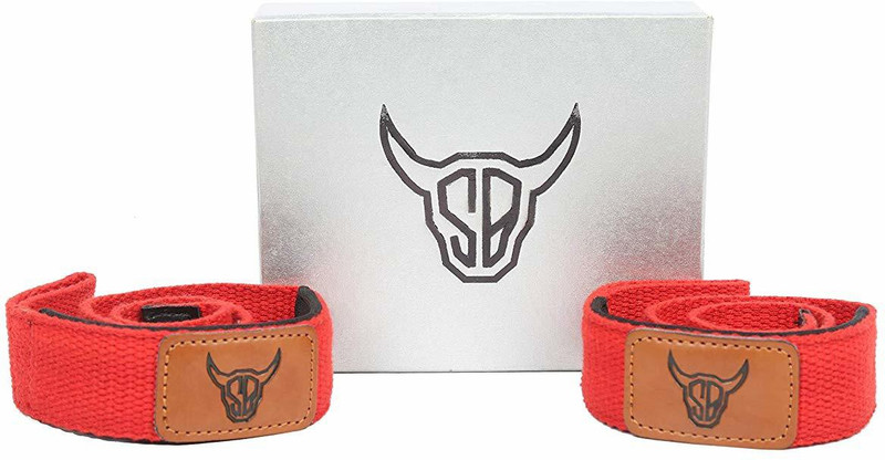 shrasha Soft Bull Power Cotton Gym Support Straps Hand Grip/Fitness Grip(Red)