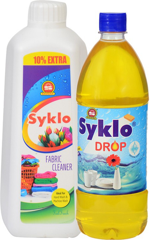 savera Syklo Drop Lemon Dishwash Gel 1000 ml. and Fresh Fabric Conditioner 1100 ml. Fresh Liquid Detergent(2 x 1050 ml)