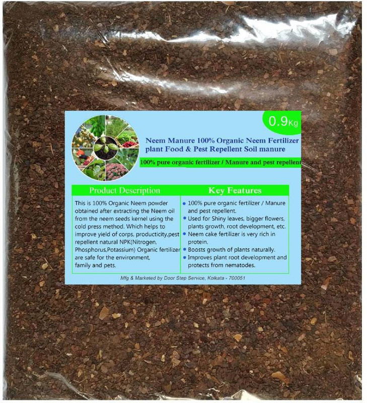 door step service Neem Manure 100% Organic Neem Fertilizer plant Food & Pest Repellent Soil manure 0.9 Kg Soil Manure(900 g Powder)