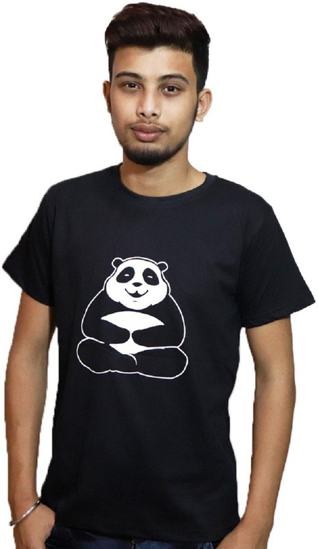 epasand Printed Men Round Neck Black T-Shirt