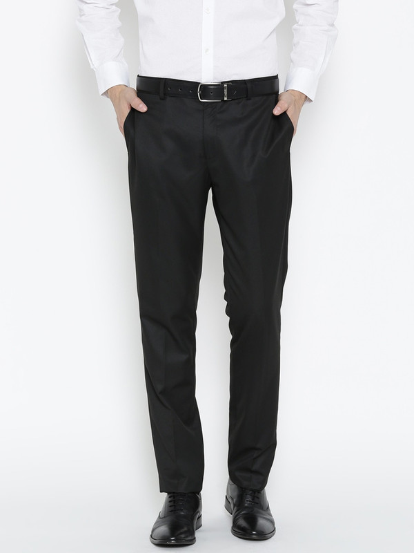 the rich clothing Slim Fit Men Black Trousers