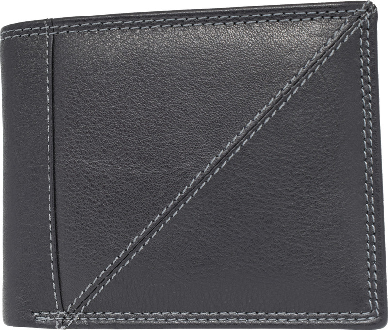 piuda Men Black Genuine Leather Wallet(10 Card Slots)